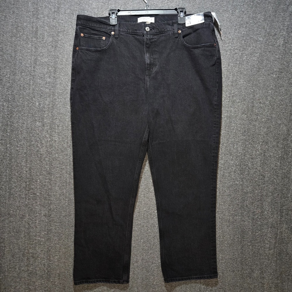 Abercrombie Fitch Jeans Womens 18 Short Black Denim 90s Straight Mid Rise‎ 40x29